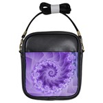 Silky Purple Spiral Fractal Girls Sling Bag