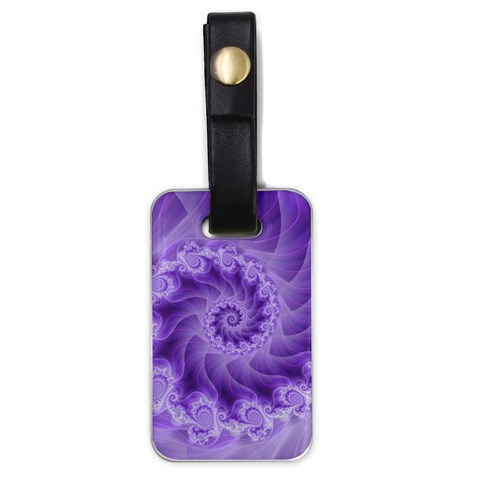 Silky Purple Spiral Fractal Luggage Tag (one side) from ArtsNow.com Front