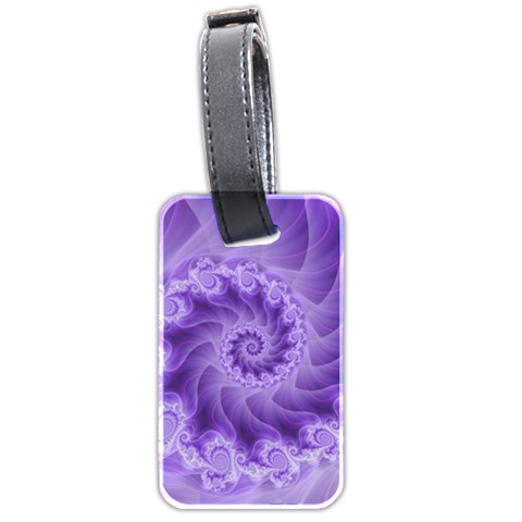 Silky Purple Spiral Fractal Luggage Tag (two sides) from ArtsNow.com Front