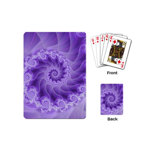 Silky Purple Spiral Fractal Playing Cards (Mini) from ArtsNow.com Back