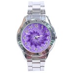 Silky Purple Spiral Fractal Stainless Steel Analogue Watch