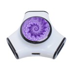 Silky Purple Spiral Fractal 3-Port USB Hub