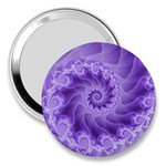 Silky Purple Spiral Fractal 3  Handbag Mirror