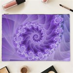 Silky Purple Spiral Fractal Cosmetic Bag (XXL)