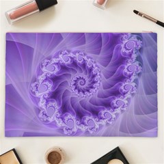 Silky Purple Spiral Fractal Cosmetic Bag (XXL) from ArtsNow.com Back