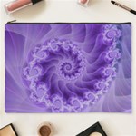 Silky Purple Spiral Fractal Cosmetic Bag (XXXL)