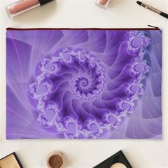 Silky Purple Spiral Fractal Cosmetic Bag (XXXL) from ArtsNow.com Back