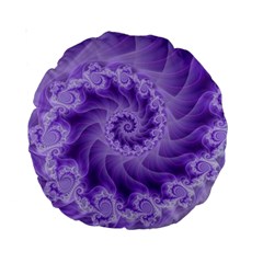 Silky Purple Spiral Fractal Standard 15  Premium Round Cushion  from ArtsNow.com Front