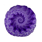 Silky Purple Spiral Fractal Standard 15  Premium Round Cushion 