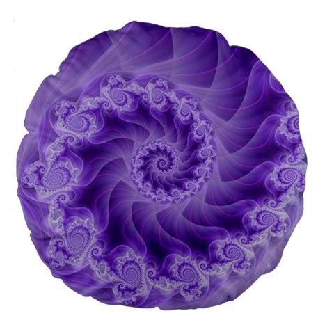 Silky Purple Spiral Fractal Large 18  Premium Round Cushion  from ArtsNow.com Front