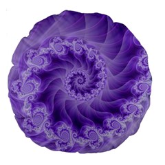 Silky Purple Spiral Fractal Large 18  Premium Round Cushion  from ArtsNow.com Front