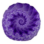 Silky Purple Spiral Fractal Large 18  Premium Round Cushion 