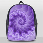 Silky Purple Spiral Fractal School Bag (XL)