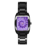 Silky Purple Spiral Fractal Stainless Steel Barrel Watch