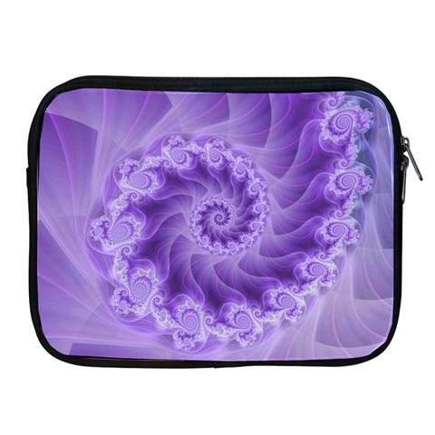 Silky Purple Spiral Fractal Apple iPad 2/3/4 Zipper Case from ArtsNow.com Front