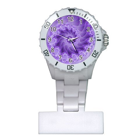 Silky Purple Spiral Fractal Plastic Nurses Watch from ArtsNow.com Front