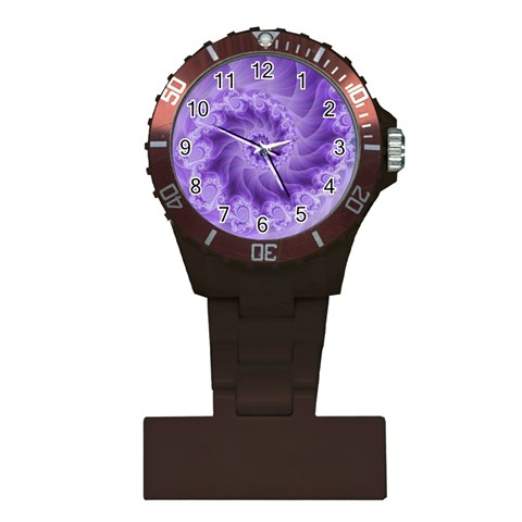 Silky Purple Spiral Fractal Plastic Nurses Watch from ArtsNow.com Front