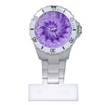 Silky Purple Spiral Fractal Plastic Nurses Watch