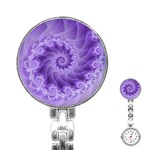 Silky Purple Spiral Fractal Stainless Steel Nurses Watch