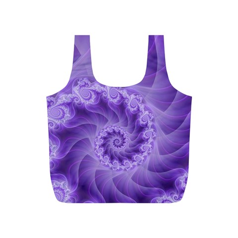 Silky Purple Spiral Fractal Full Print Recycle Bag (S) from ArtsNow.com Front