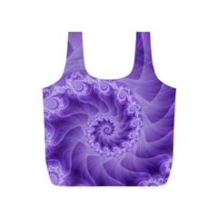 Silky Purple Spiral Fractal Full Print Recycle Bag (S) from ArtsNow.com Front