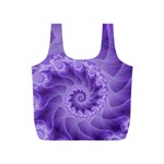 Silky Purple Spiral Fractal Full Print Recycle Bag (S)