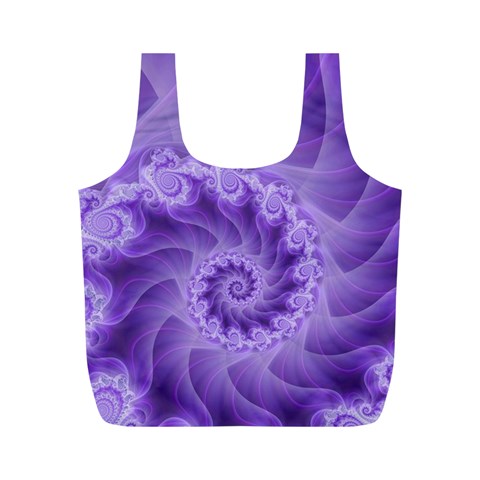 Silky Purple Spiral Fractal Full Print Recycle Bag (M) from ArtsNow.com Front