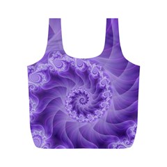 Silky Purple Spiral Fractal Full Print Recycle Bag (M) from ArtsNow.com Front