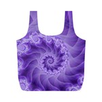 Silky Purple Spiral Fractal Full Print Recycle Bag (M)