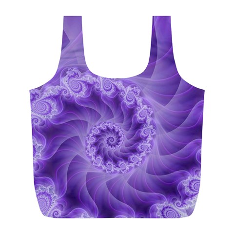 Silky Purple Spiral Fractal Full Print Recycle Bag (L) from ArtsNow.com Front