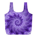 Silky Purple Spiral Fractal Full Print Recycle Bag (L)