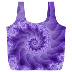 Silky Purple Spiral Fractal Full Print Recycle Bag (XL) from ArtsNow.com Front