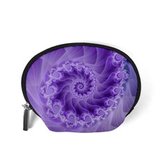 Silky Purple Spiral Fractal Accessory Pouch (Small) from ArtsNow.com Back