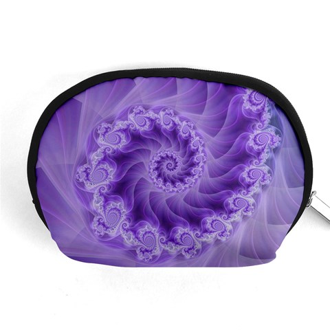 Silky Purple Spiral Fractal Accessory Pouch (Medium) from ArtsNow.com Front