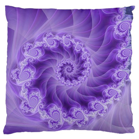 Silky Purple Spiral Fractal Standard Flano Cushion Case (One Side) from ArtsNow.com Front