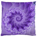 Silky Purple Spiral Fractal Large Flano Cushion Case (One Side)