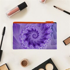 Silky Purple Spiral Fractal Cosmetic Bag (XS) from ArtsNow.com Back