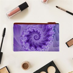 Silky Purple Spiral Fractal Cosmetic Bag (XS) from ArtsNow.com Back