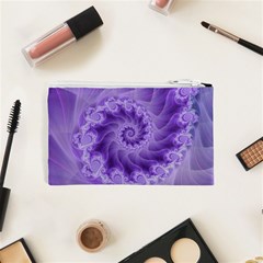 Silky Purple Spiral Fractal Cosmetic Bag (XS) from ArtsNow.com Back