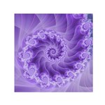 Silky Purple Spiral Fractal Small Satin Scarf (Square)