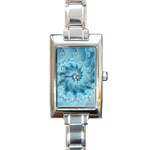 Silky Blue Spiral Fractal Rectangle Italian Charm Watch