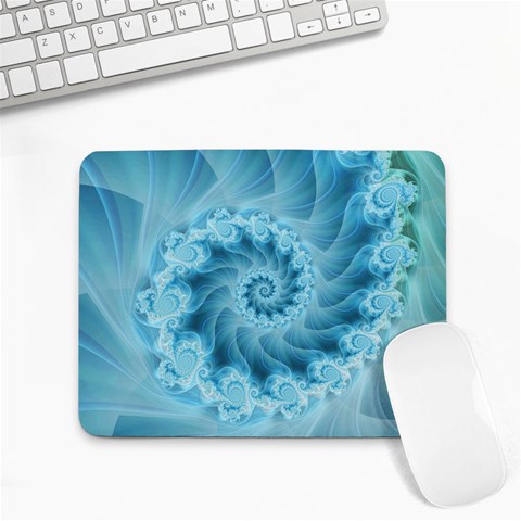 Silky Blue Spiral Fractal Small Mousepad from ArtsNow.com Front