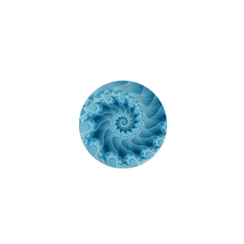 Silky Blue Spiral Fractal 1  Mini Button from ArtsNow.com Front