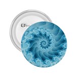 Silky Blue Spiral Fractal 2.25  Button