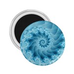 Silky Blue Spiral Fractal 2.25  Magnet