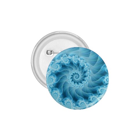 Silky Blue Spiral Fractal 1.75  Button from ArtsNow.com Front