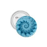 Silky Blue Spiral Fractal 1.75  Button