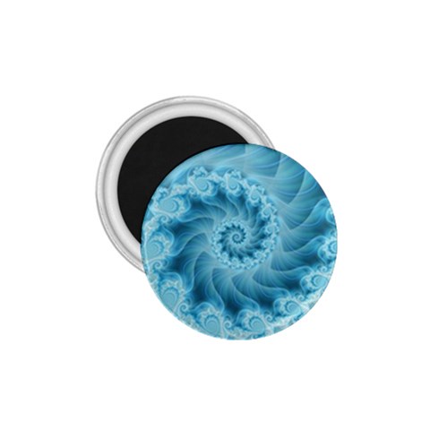 Silky Blue Spiral Fractal 1.75  Magnet from ArtsNow.com Front