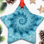 Silky Blue Spiral Fractal Ornament (Star)