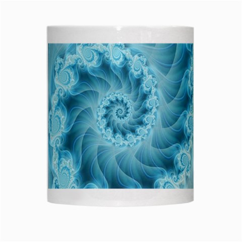 Silky Blue Spiral Fractal White Mug from ArtsNow.com Center